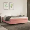 Image de Sommier À Lattes De Lit Avec Matelas Rose 180x200 Cm Velours Vidaxl