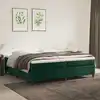 Image de Sommier À Lattes De Lit Et Matelas Vert Foncé 200x200cm Velours Vidaxl
