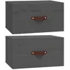 Image de Tables De Chevet Murales 2 Pcs Gris 40x29,5x22 Cm Vidaxl