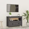 Image de Meuble Tv Gris 79x35x52 Cm Bois De Pin Massif Vidaxl