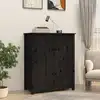 Image de Buffet Noir 83x41,5x100 Cm Bois Massif De Pin Vidaxl