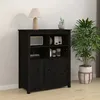 Image de Buffet Noir 83x41,5x100 Cm Bois Massif De Pin Vidaxl