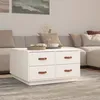 Image de Table Basse Blanc 80x80x45 Cm Bois Massif De Pin Vidaxl