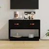 Image de vidaXL Meuble TV Noir 90x40x60 cm Bois de pin massif 821526
