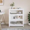Image de vidaXL Bibliothèque Blanc 80x35x97 cm Bois de pin massif 821680