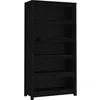 Image de Bibliothèque Noir 80x35x154 Cm Bois De Pin Massif Vidaxl