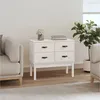 Image de Armoire Console Blanc 90x40x78 Cm Bois De Pin Solide Vidaxl