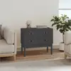 Image de Armoire Console Gris 90x40x78 Cm Bois De Pin Solide Vidaxl