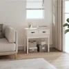 Image de vidaXL Table console Blanc 765x40x75 cm Bois massif de pin 821750
