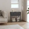 Image de Table Console Gris 76,5x40x75 Cm Bois Massif De Pin Vidaxl