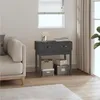 Image de vidaXL Table console Gris 765x40x75 cm Bois massif de pin 821751