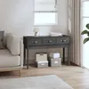 Image de vidaXL Table console Gris 114x40x75 cm Bois massif de pin 821756