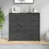 Image de Armoire Latérale Gris 100x40x90 Cm Bois De Pin Massif Vidaxl