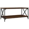 Image de Table Basse Chêne Marron 100x50x45 Cm Bois D'ingénierie Et Fer Vidaxl