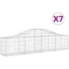 Image de Paniers À Gabions Arqués 7 Pcs 200x30x40/60 Cm Fer Galvanisé Vidaxl