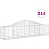 Image de Paniers À Gabions Arqués 14 Pcs 200x30x40/60 Cm Fer Galvanisé Vidaxl