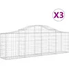 Image de Paniers À Gabions Arqués 3 Pcs 200x30x60/80 Cm Fer Galvanisé Vidaxl