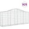 Image de Paniers À Gabions Arqués 25 Pcs 200x30x80/100 Cm Fer Galvanisé Vidaxl