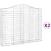 Image de Paniers À Gabions Arqués 2 Pcs 200x30x160/180 Cm Fer Galvanisé Vidaxl