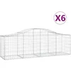 Image de Paniers À Gabions Arqués 6 Pcs 200x50x60/80 Cm Fer Galvanisé Vidaxl