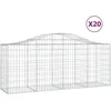 Image de Paniers À Gabions Arqués 20 Pcs 200x50x80/100 Cm Fer Galvanisé Vidaxl