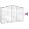 Image de Paniers À Gabions Arqués 20 Pcs 200x50x120/140 Cm Fer Galvanisé Vidaxl