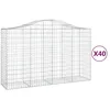 Image de Paniers À Gabions Arqués 40 Pcs 200x50x120/140 Cm Fer Galvanisé Vidaxl