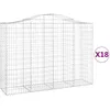 Image de Paniers À Gabions Arqués 18 Pcs 200x50x140/160 Cm Fer Galvanisé Vidaxl