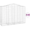 Image de Paniers À Gabions Arqués 30 Pcs 200x50x140/160 Cm Fer Galvanisé Vidaxl