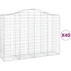Image de Paniers À Gabions Arqués 40 Pcs 200x50x140/160 Cm Fer Galvanisé Vidaxl