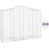 Image de Paniers À Gabions Arqués 50 Pcs 200x50x140/160 Cm Fer Galvanisé Vidaxl