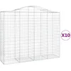 Image de Paniers À Gabions Arqués 10 Pcs 200x50x160/180 Cm Fer Galvanisé Vidaxl
