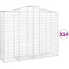 Image de Paniers À Gabions Arqués 14 Pcs 200x50x160/180 Cm Fer Galvanisé Vidaxl