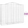 Image de Paniers À Gabions Arqués 18 Pcs 200x50x160/180 Cm Fer Galvanisé Vidaxl