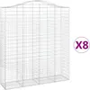 Image de Paniers À Gabions Arqués 8 Pcs 200x50x220/240 Cm Fer Galvanisé Vidaxl