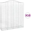 Image de Paniers À Gabions Arqués 10 Pcs 200x50x220/240 Cm Fer Galvanisé Vidaxl