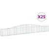 Image de Paniers À Gabions Arqués 25 Pcs 400x30x40/60 Cm Fer Galvanisé Vidaxl