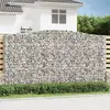 Image de Paniers À Gabions Arqués 2 Pcs 400x50x220/240 Cm Fer Galvanisé Vidaxl