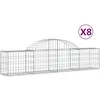 Image de Paniers À Gabions Arqués 8 Pcs 200x30x40/60 Cm Fer Galvanisé Vidaxl