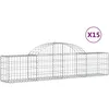 Image de Paniers À Gabions Arqués 15 Pcs 200x30x40/60 Cm Fer Galvanisé Vidaxl