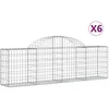 Image de Paniers À Gabions Arqués 6 Pcs 200x30x60/80 Cm Fer Galvanisé Vidaxl