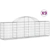 Image de Paniers À Gabions Arqués 9 Pcs 200x30x60/80 Cm Fer Galvanisé Vidaxl