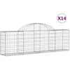 Image de Paniers À Gabions Arqués 14 Pcs 200x30x60/80 Cm Fer Galvanisé Vidaxl
