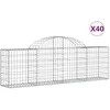 Image de Paniers À Gabions Arqués 40 Pcs 200x30x60/80 Cm Fer Galvanisé Vidaxl