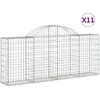 Image de Paniers À Gabions Arqués 11 Pcs 200x30x80/100 Cm Fer Galvanisé Vidaxl