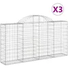 Image de Paniers À Gabions Arqués 3 Pcs 200x30x100/120 Cm Fer Galvanisé Vidaxl