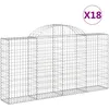 Image de Paniers À Gabions Arqués 18 Pcs 200x30x100/120 Cm Fer Galvanisé Vidaxl