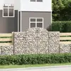 Image de Paniers À Gabions Arqués 4 Pcs 200x30x120/140 Cm Fer Galvanisé Vidaxl