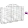 Image de Paniers À Gabions Arqués 6 Pcs 200x30x120/140 Cm Fer Galvanisé Vidaxl