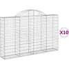 Image de Paniers À Gabions Arqués 10 Pcs 200x30x120/140 Cm Fer Galvanisé Vidaxl